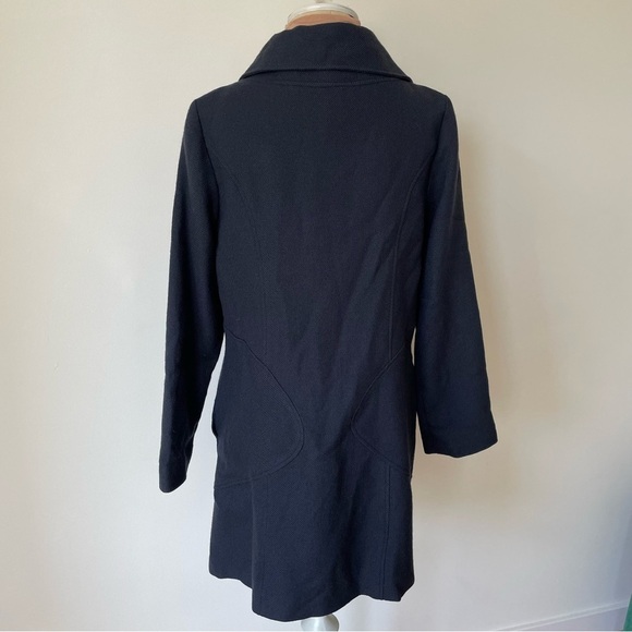 Anthropologie Twinkle by Wenlan 100% Wool Blue Stand Collar Over Coat EUC Size 2 - Picture 4 of 10